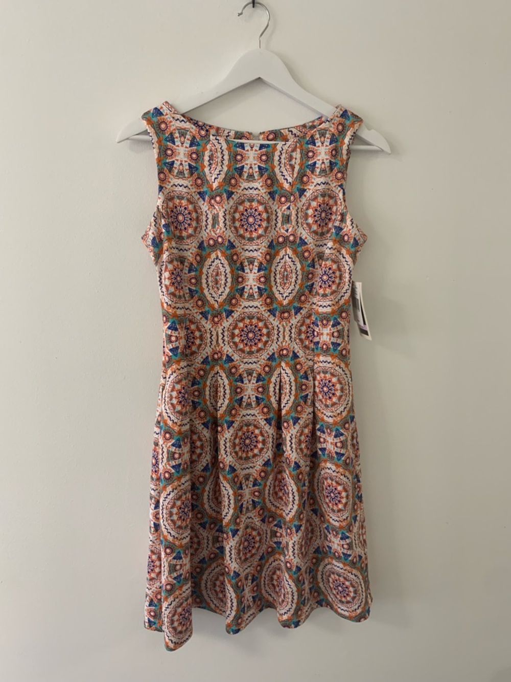 Julian Taylor Sleeveless Midi Dress in Multicolor Medallion Print
